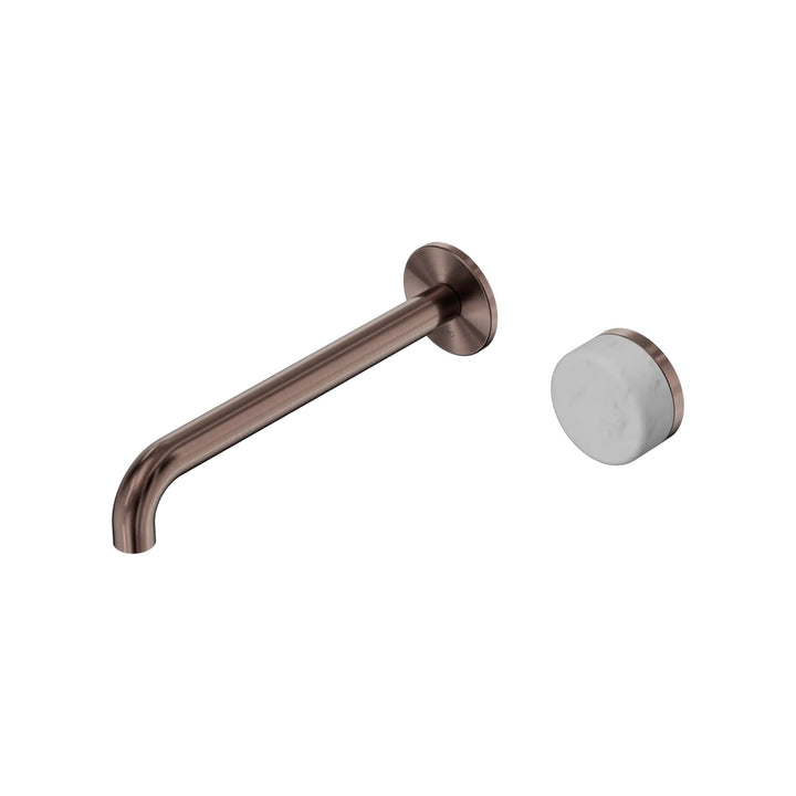 Nero Serenity Progressive Wall Basin Mixer 220mm Spout + Carrara Handle