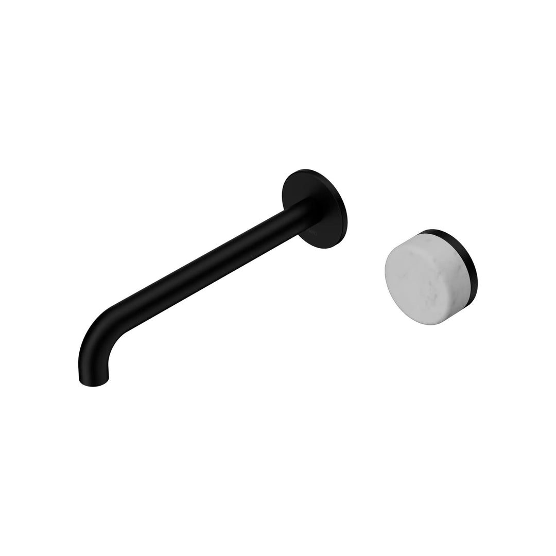 Nero Serenity Progressive Wall Basin Mixer 220mm Spout + Carrara Handle