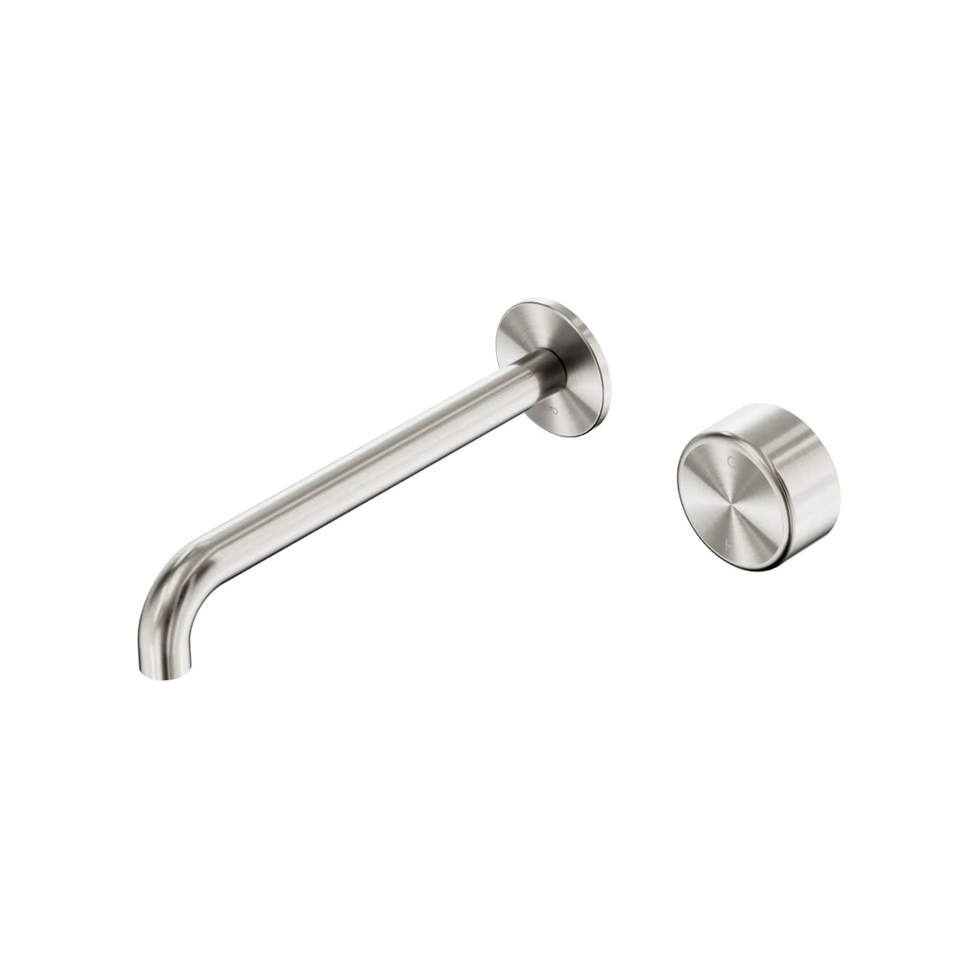 Nero Serenity Progressive Wall Basin Mixer 220mm Spout + Metal Handle