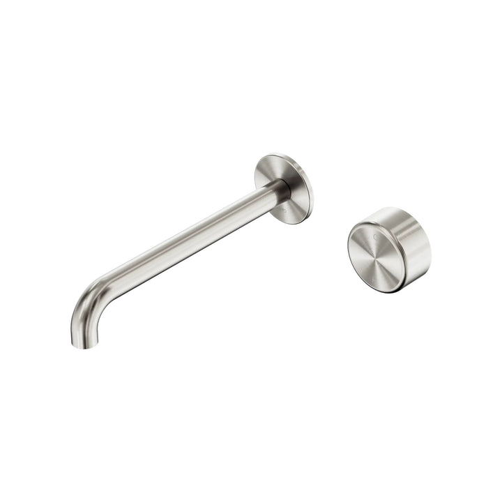 Nero Serenity Progressive Wall Basin Mixer 220mm Spout + Metal Handle