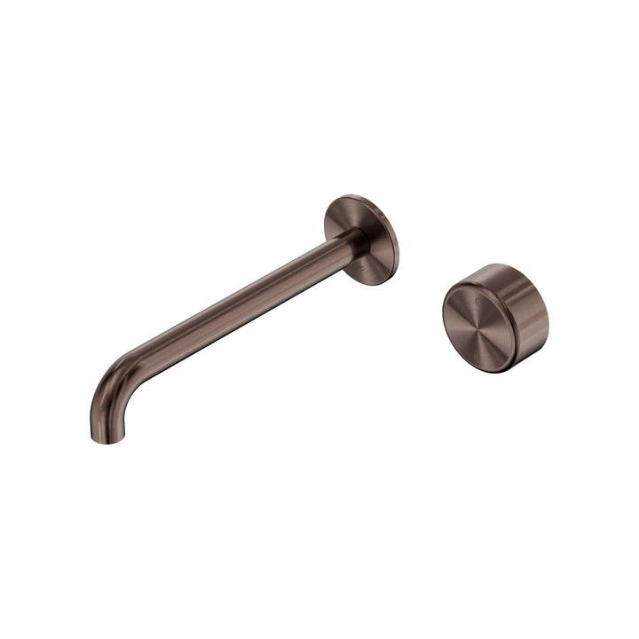 Nero Serenity Progressive Wall Basin Mixer 220mm Spout + Metal Handle