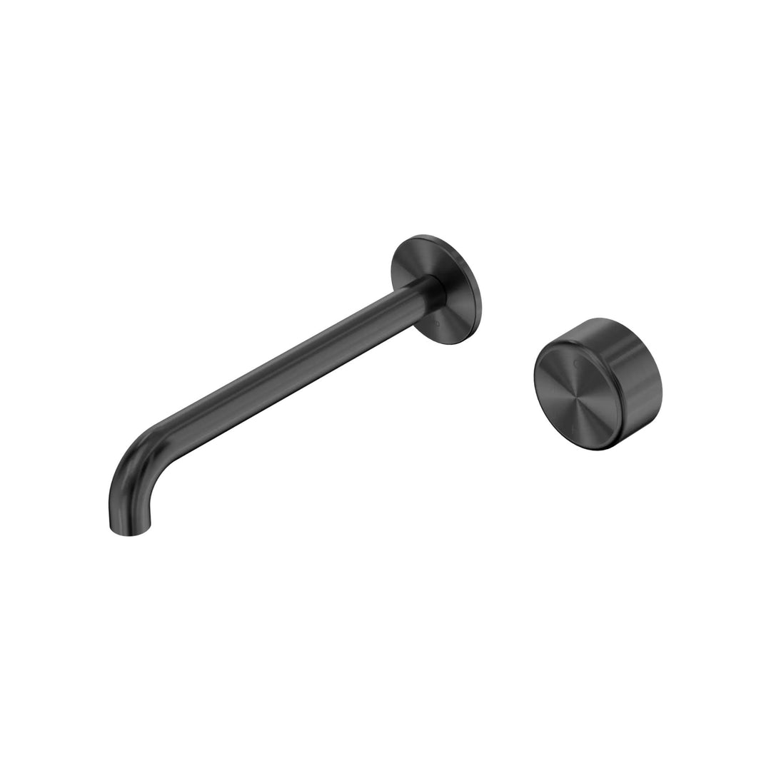 Nero Serenity Progressive Wall Basin Mixer 220mm Spout + Metal Handle