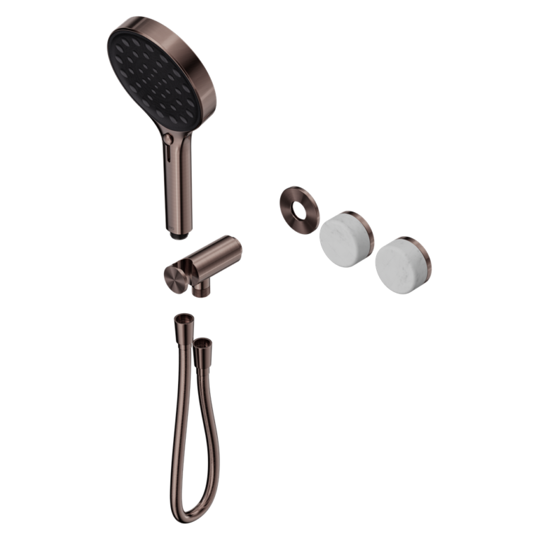 Nero Serenity Progressive Shower System Trim Kit - Carrara Handle & Hand Shower - Design 10