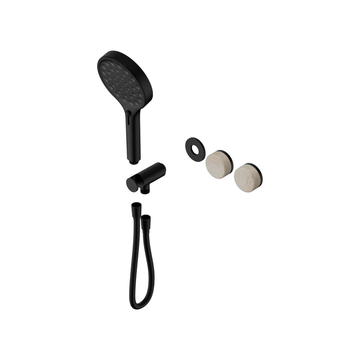 Nero Serenity Progressive Shower System Trim Kit - Rome Travertine Handle & Hand Shower