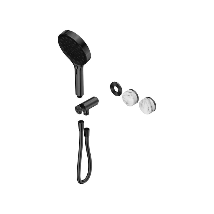 Nero Serenity Progressive Shower System Trim Kit - Arabescato Corchia Handle & Hand Shower
