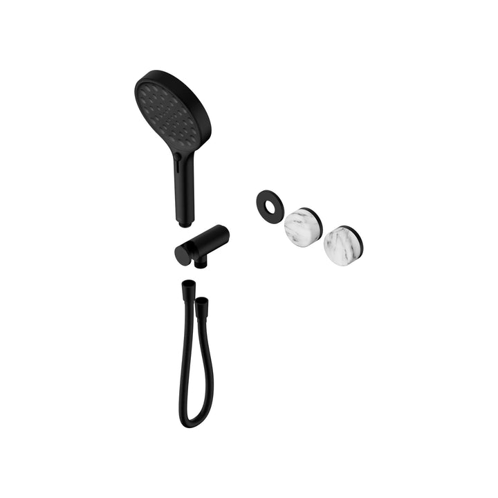 Nero Serenity Progressive Shower System Trim Kit - Arabescato Corchia Handle & Hand Shower