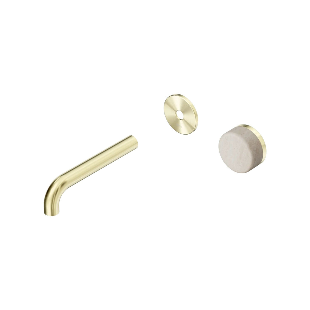 Nero Serenity Progressive Wall Basin Mixer Trim Kit 160/185/220mm - Rome Travertine Handle