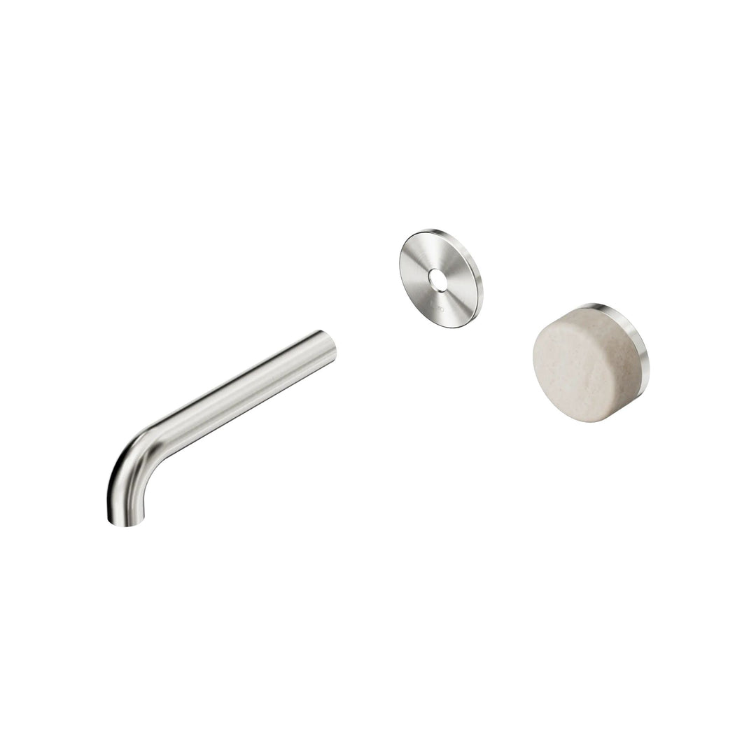 Nero Serenity Progressive Wall Basin Mixer Trim Kit 160/185/220mm - Rome Travertine Handle