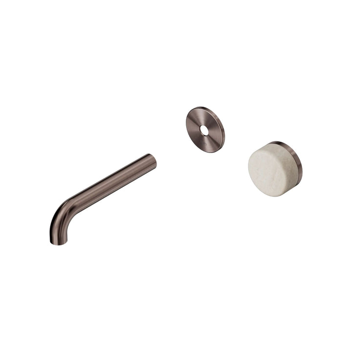 Nero Serenity Progressive Wall Basin Mixer Trim Kit 160/185/220mm - Rome Travertine Handle