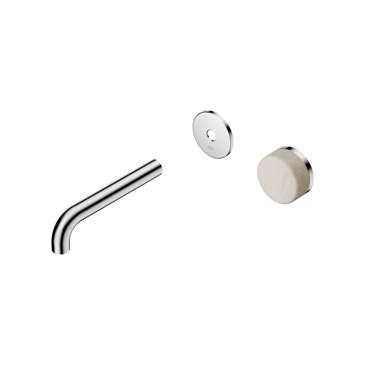 Nero Serenity Progressive Wall Basin Mixer Trim Kit 160/185/220mm - Rome Travertine Handle