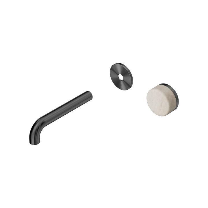 Nero Serenity Progressive Wall Basin Mixer Trim Kit 160/185/220mm - Rome Travertine Handle