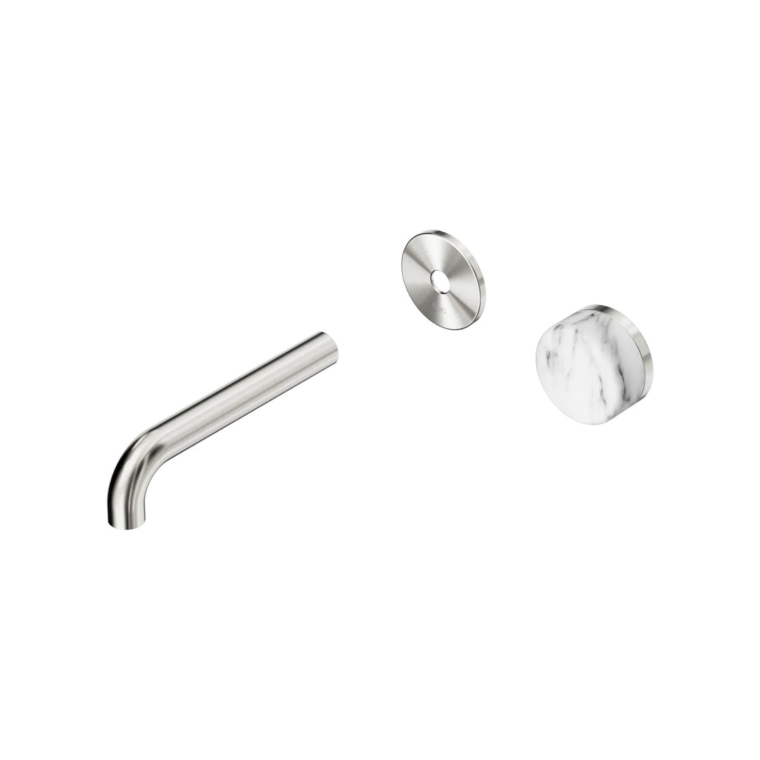 Nero Serenity Progressive Wall Basin Mixer Trim Kit 160/185/220mm - Arabescato Corchia Handle