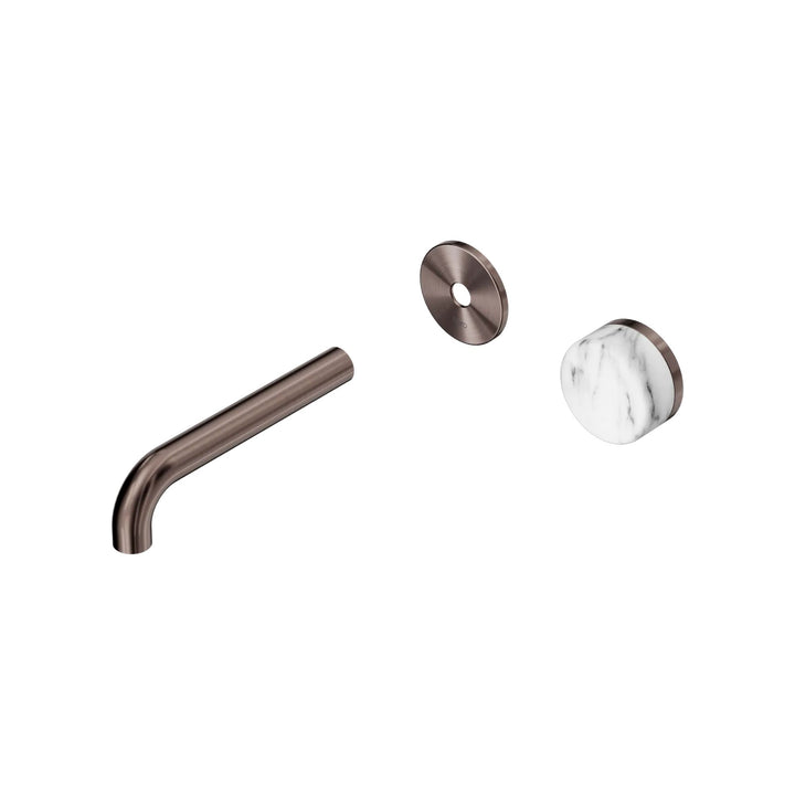 Nero Serenity Progressive Wall Basin Mixer Trim Kit 160/185/220mm - Arabescato Corchia Handle