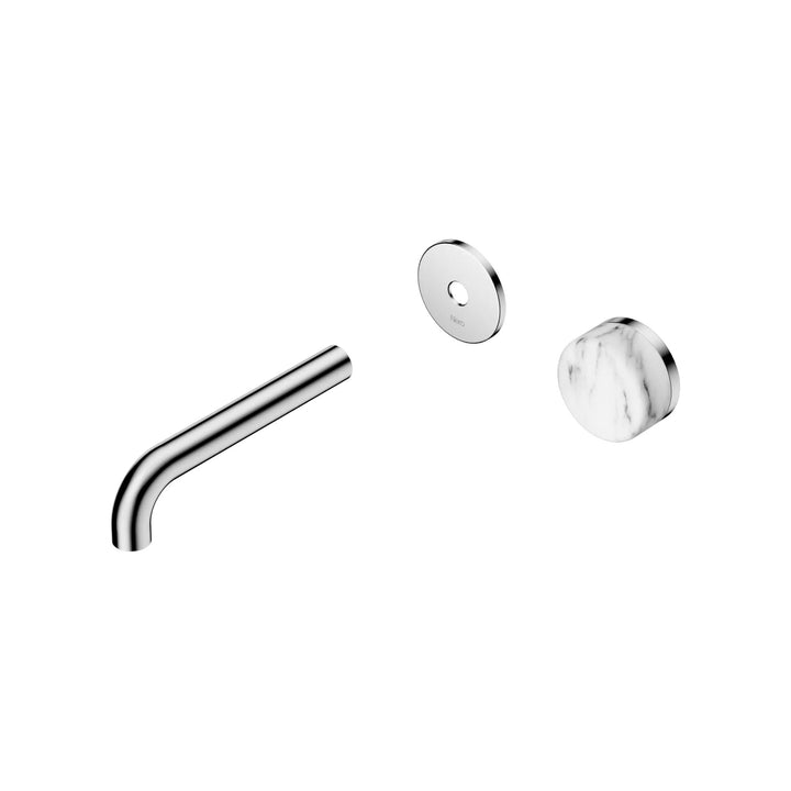 Nero Serenity Progressive Wall Basin Mixer Trim Kit 160/185/220mm - Arabescato Corchia Handle