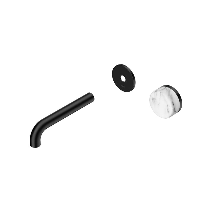Nero Serenity Progressive Wall Basin Mixer Trim Kit 160/185/220mm - Arabescato Corchia Handle
