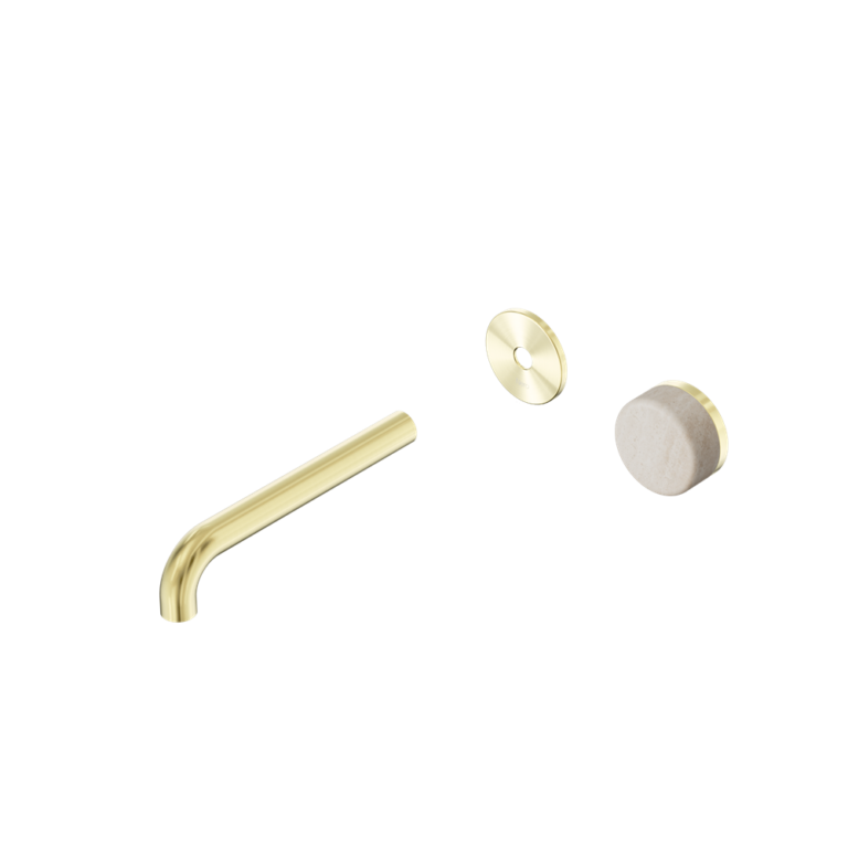 Nero Serenity Progressive Wall Basin Mixer Trim Kit 160/185/220mm - Rome Travertine Handle - Design 10