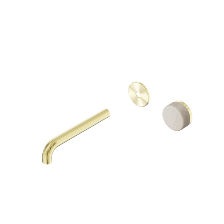 Nero Serenity Progressive Wall Basin Mixer Trim Kit 160/185/220mm - Rome Travertine Handle - Design 10