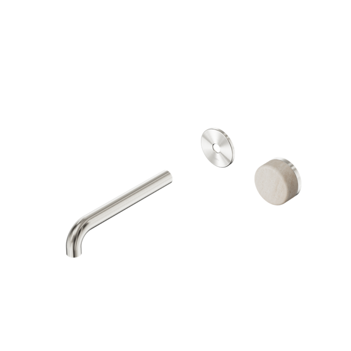 Nero Serenity Progressive Wall Basin Mixer Trim Kit 160/185/220mm - Rome Travertine Handle - Design 10