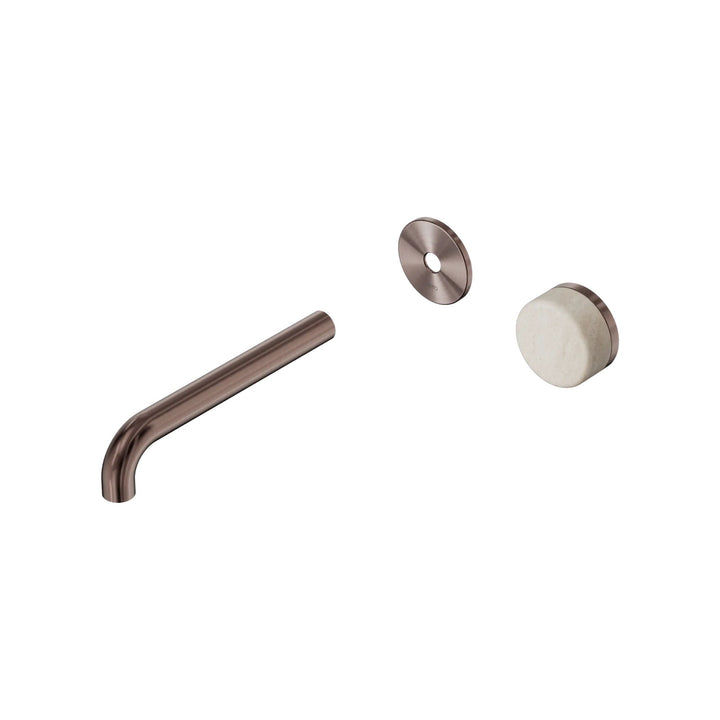 Nero Serenity Progressive Wall Basin Mixer Trim Kit 160/185/220mm - Rome Travertine Handle