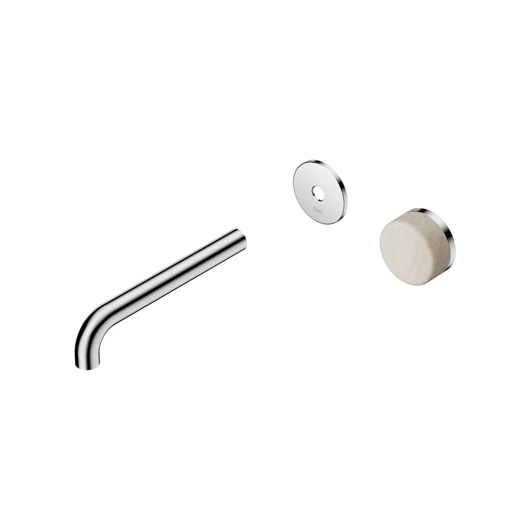 Nero Serenity Progressive Wall Basin Mixer Trim Kit 160/185/220mm - Rome Travertine Handle