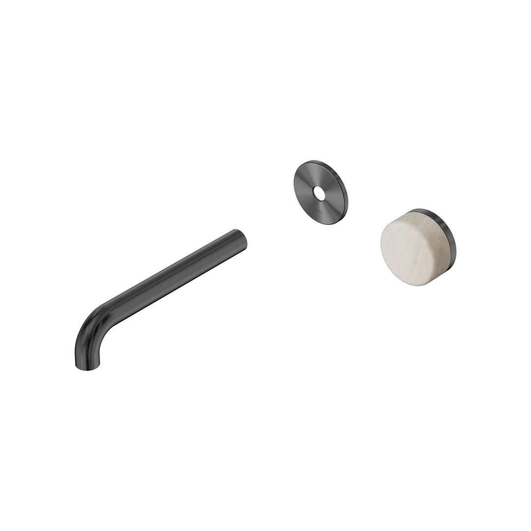 Nero Serenity Progressive Wall Basin Mixer Trim Kit 160/185/220mm - Rome Travertine Handle