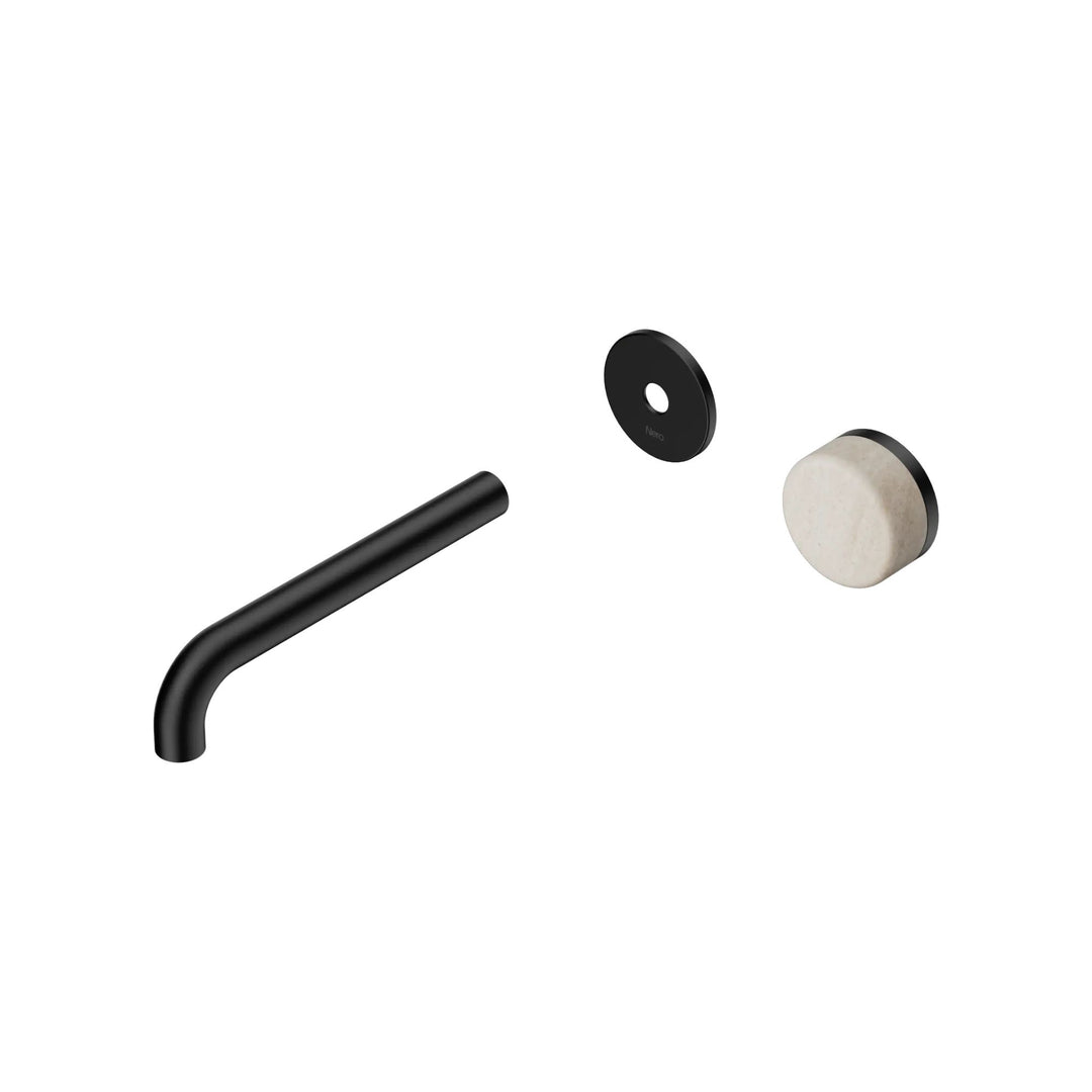 Nero Serenity Progressive Wall Basin Mixer Trim Kit 160/185/220mm - Rome Travertine Handle