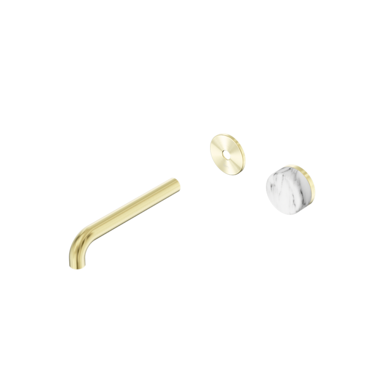 Nero Serenity Progressive Wall Basin Mixer Trim Kit 160/185/220mm - Arabescato Corchia Handle - Design 10