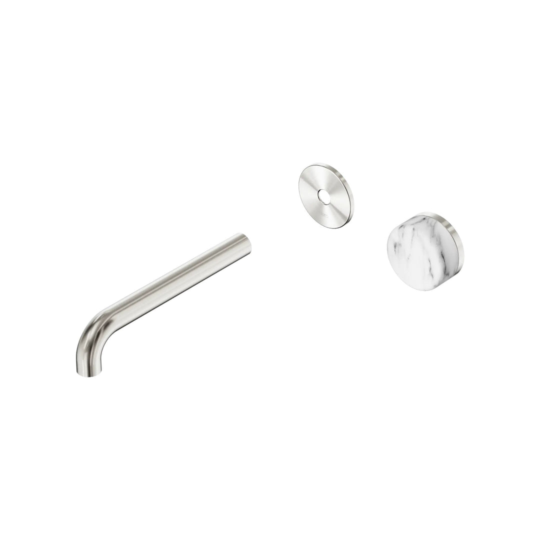 Nero Serenity Progressive Wall Basin Mixer Trim Kit 160/185/220mm - Arabescato Corchia Handle