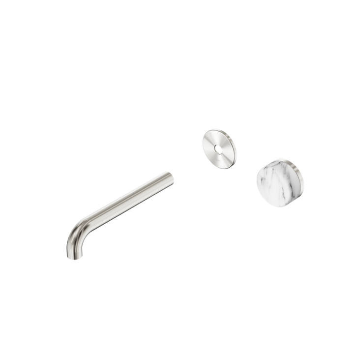 Nero Serenity Progressive Wall Basin Mixer Trim Kit 160/185/220mm - Arabescato Corchia Handle - Design 10
