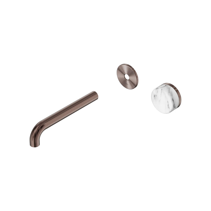 Nero Serenity Progressive Wall Basin Mixer Trim Kit 160/185/220mm - Arabescato Corchia Handle
