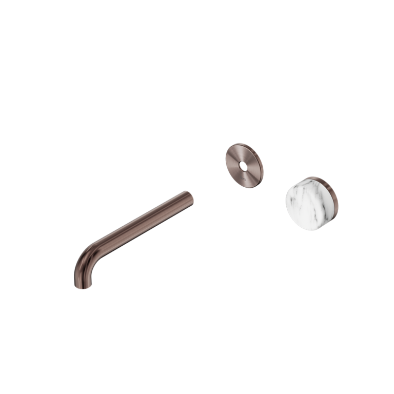 Nero Serenity Progressive Wall Basin Mixer Trim Kit 160/185/220mm - Arabescato Corchia Handle - Design 10