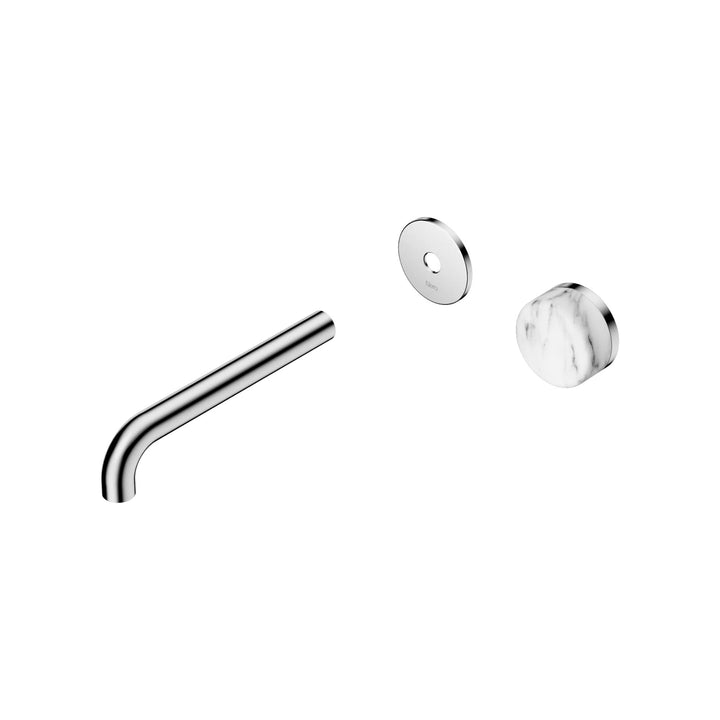 Nero Serenity Progressive Wall Basin Mixer Trim Kit 160/185/220mm - Arabescato Corchia Handle