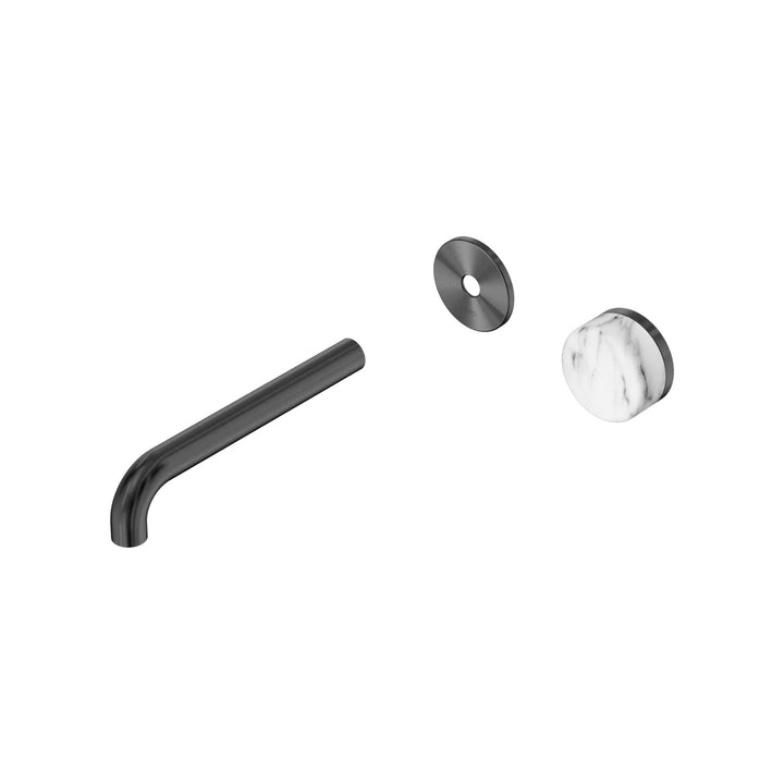 Nero Serenity Progressive Wall Basin Mixer Trim Kit 160/185/220mm - Arabescato Corchia Handle