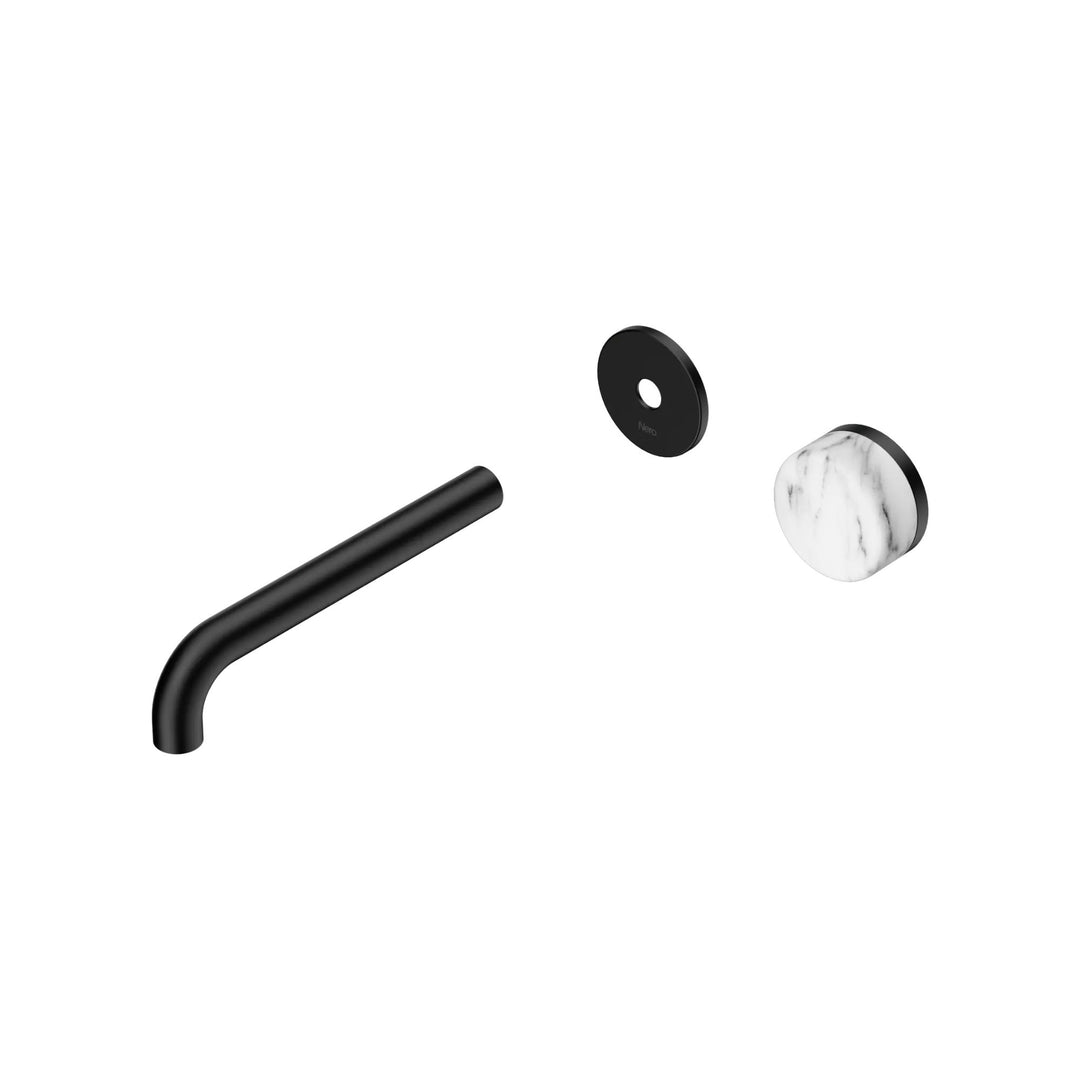 Nero Serenity Progressive Wall Basin Mixer Trim Kit 160/185/220mm - Arabescato Corchia Handle
