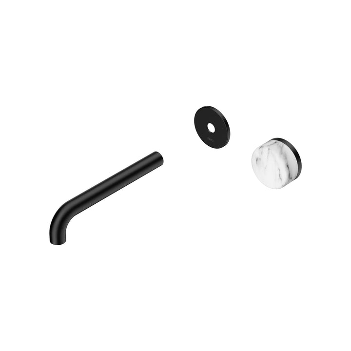Nero Serenity Progressive Wall Basin Mixer Trim Kit 160/185/220mm - Arabescato Corchia Handle