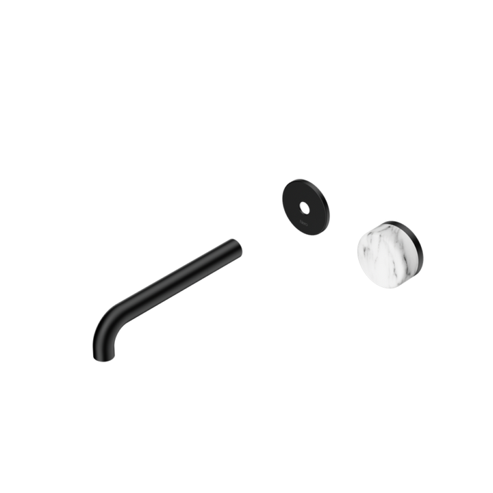 Nero Serenity Progressive Wall Basin Mixer Trim Kit 160/185/220mm - Arabescato Corchia Handle - Design 10