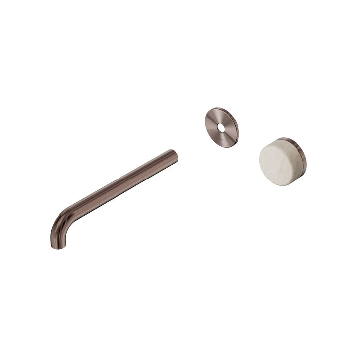 Nero Serenity Progressive Wall Basin Mixer Trim Kit 160/185/220mm - Rome Travertine Handle