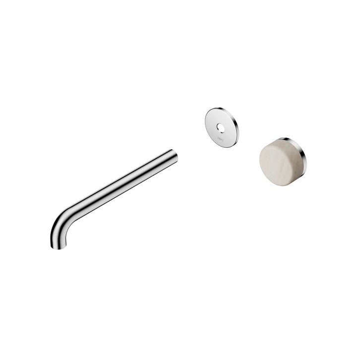 Nero Serenity Progressive Wall Basin Mixer Trim Kit 160/185/220mm - Rome Travertine Handle