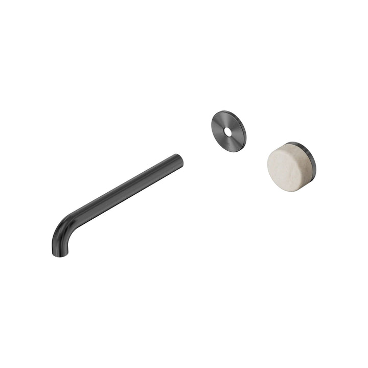 Nero Serenity Progressive Wall Basin Mixer Trim Kit 160/185/220mm - Rome Travertine Handle