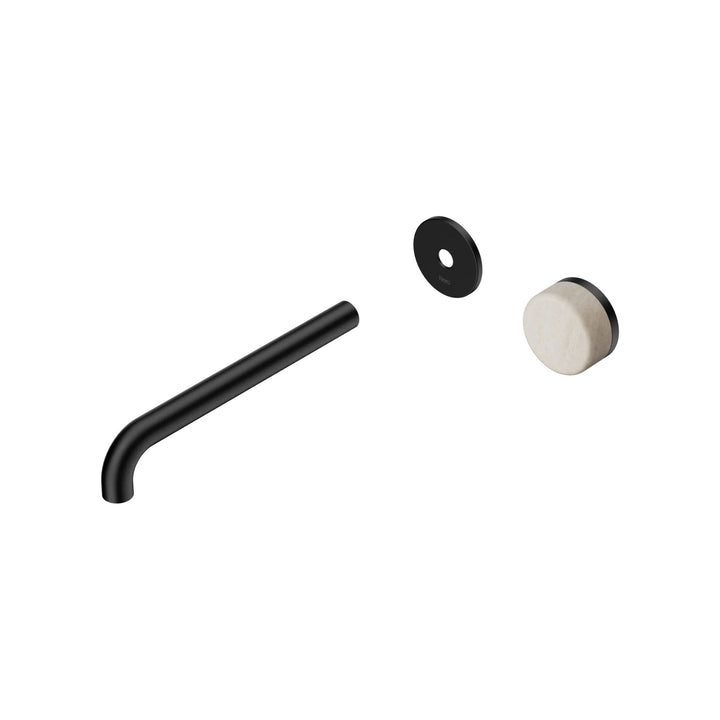 Nero Serenity Progressive Wall Basin Mixer Trim Kit 160/185/220mm - Rome Travertine Handle