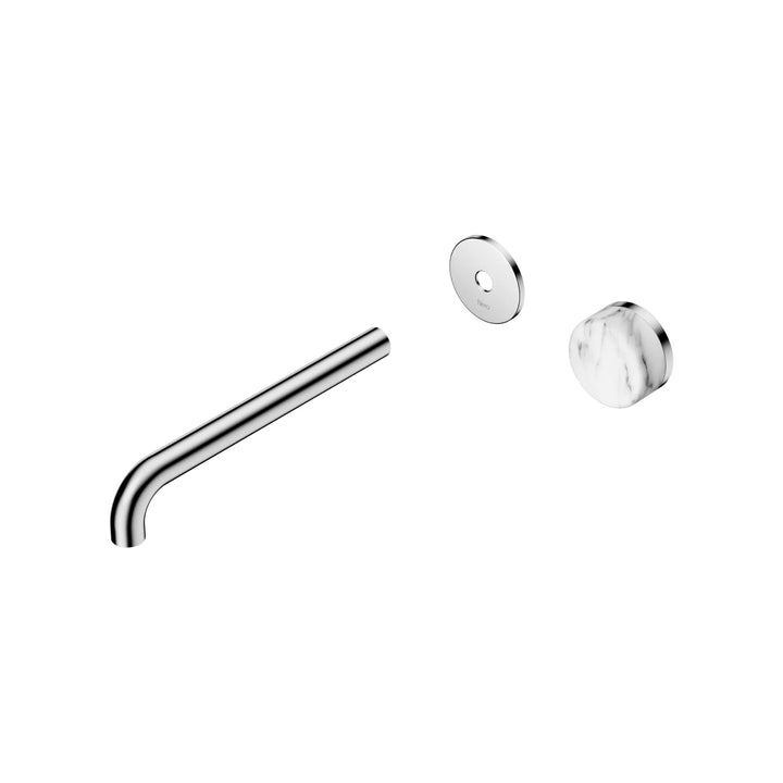 Nero Serenity Progressive Wall Basin Mixer Trim Kit 160/185/220mm - Arabescato Corchia Handle