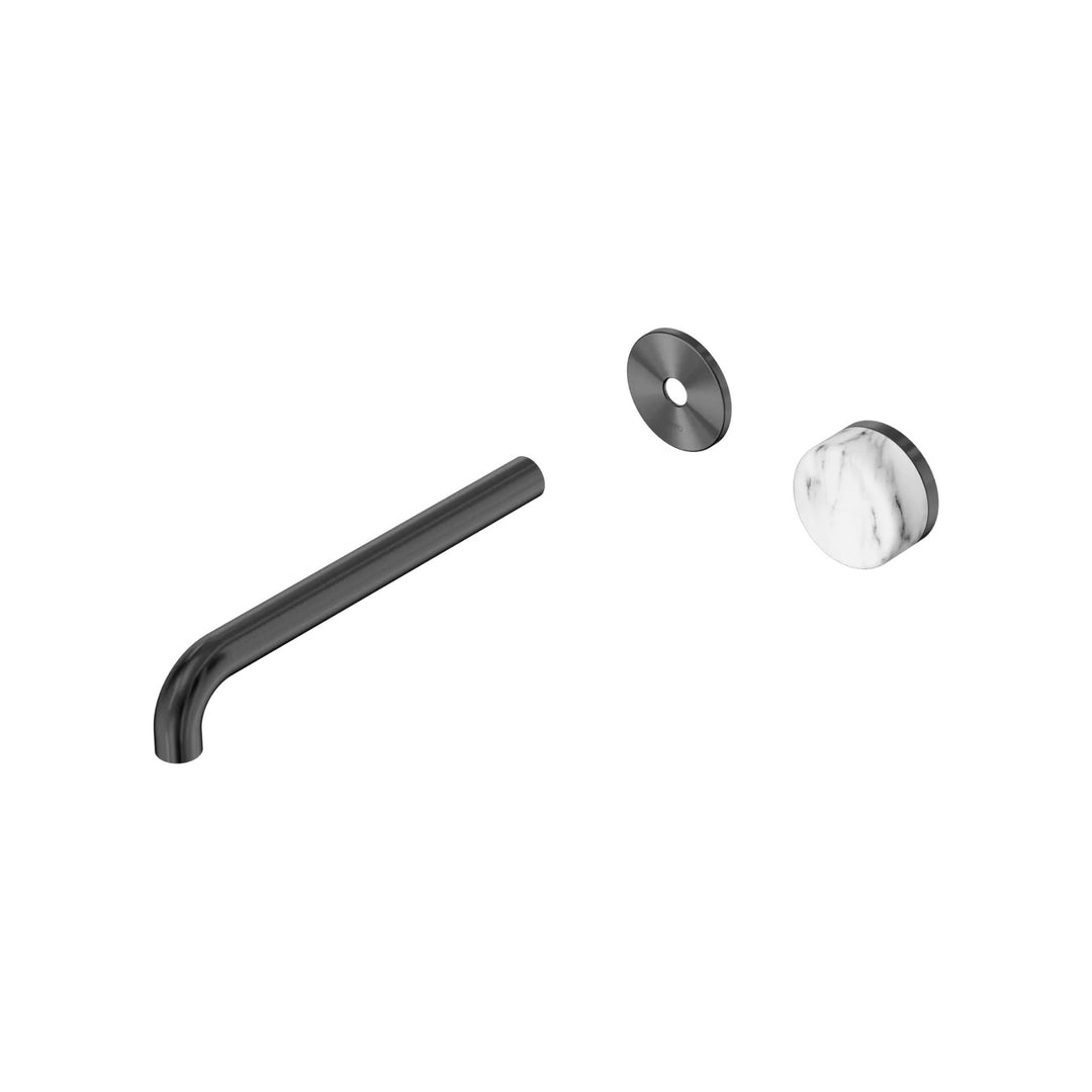 Nero Serenity Progressive Wall Basin Mixer Trim Kit 160/185/220mm - Arabescato Corchia Handle