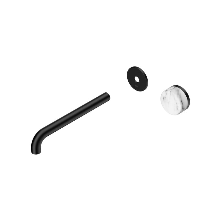 Nero Serenity Progressive Wall Basin Mixer Trim Kit 160/185/220mm - Arabescato Corchia Handle