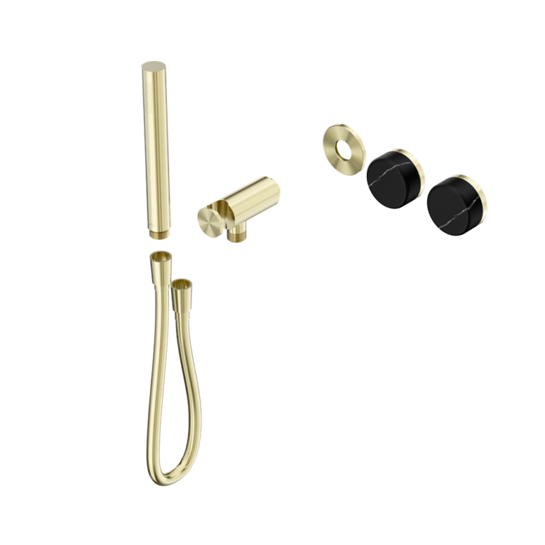 Nero Serenity Progressive Shower System Trim Kit - Marquina Black Handle & Slim Shower - Design 10