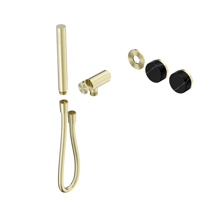Nero Serenity Progressive Shower System Trim Kit - Marquina Black Handle & Slim Shower - Design 10