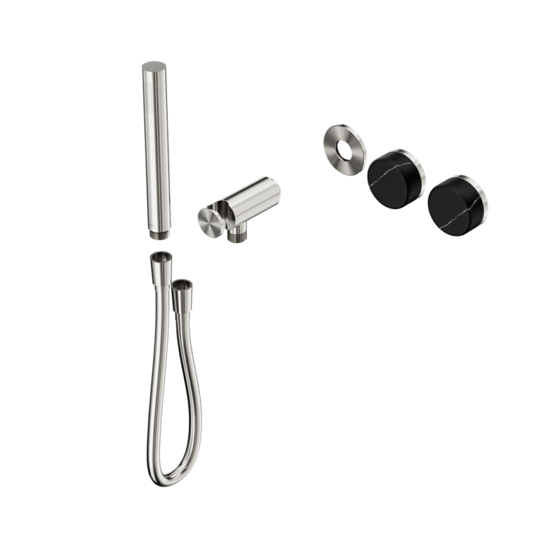 Nero Serenity Progressive Shower System Trim Kit - Marquina Black Handle & Slim Shower - Design 10