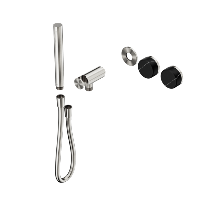 Nero Serenity Progressive Shower System Trim Kit - Marquina Black Handle & Slim Shower - Design 10