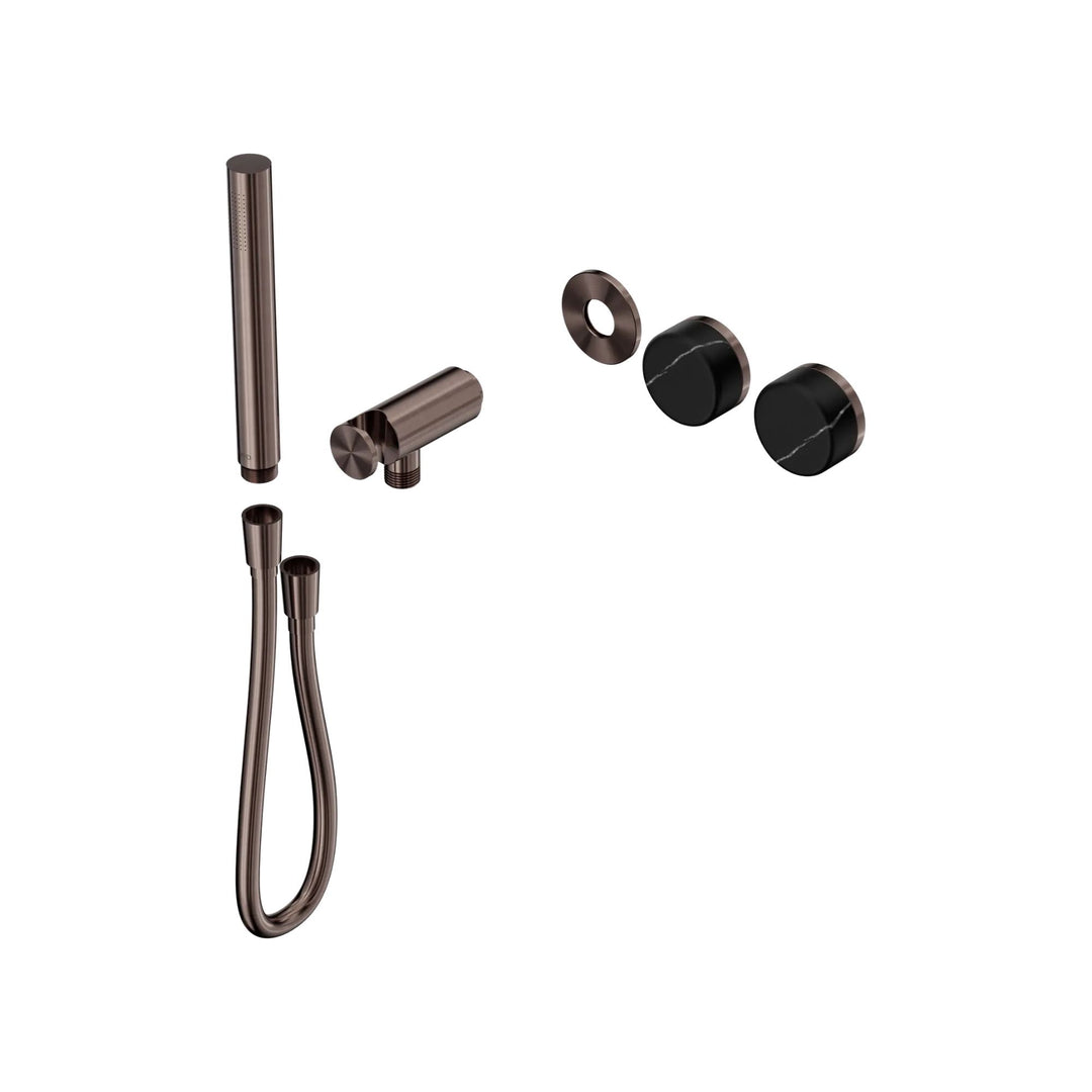 Nero Serenity Progressive Shower System Trim Kit - Marquina Black Handle & Slim Shower