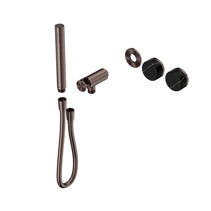 Nero Serenity Progressive Shower System Trim Kit - Marquina Black Handle & Slim Shower - Design 10