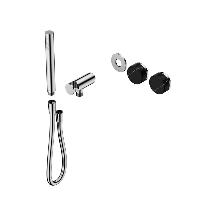 Nero Serenity Progressive Shower System Trim Kit - Marquina Black Handle & Slim Shower
